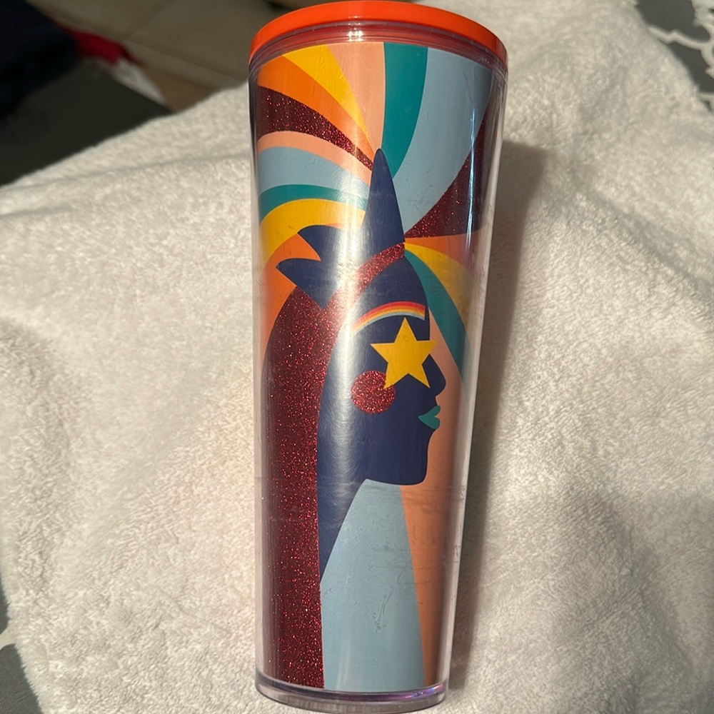 2020 STARBUCKS RAINBOW PRIDE GLITTER SIREN venti. 24 oz. No straw. GUC.